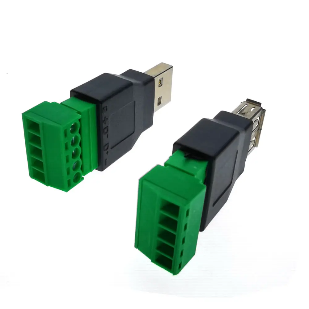 USB 2 0 штекер-гнездо на 5-контактный винт 1 шт. | Электронные компоненты и
