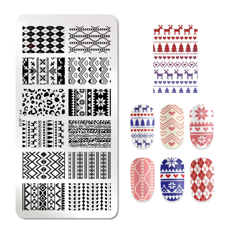 PICT You свитер узор пластины для штамповки ногтей трафарет пластина с