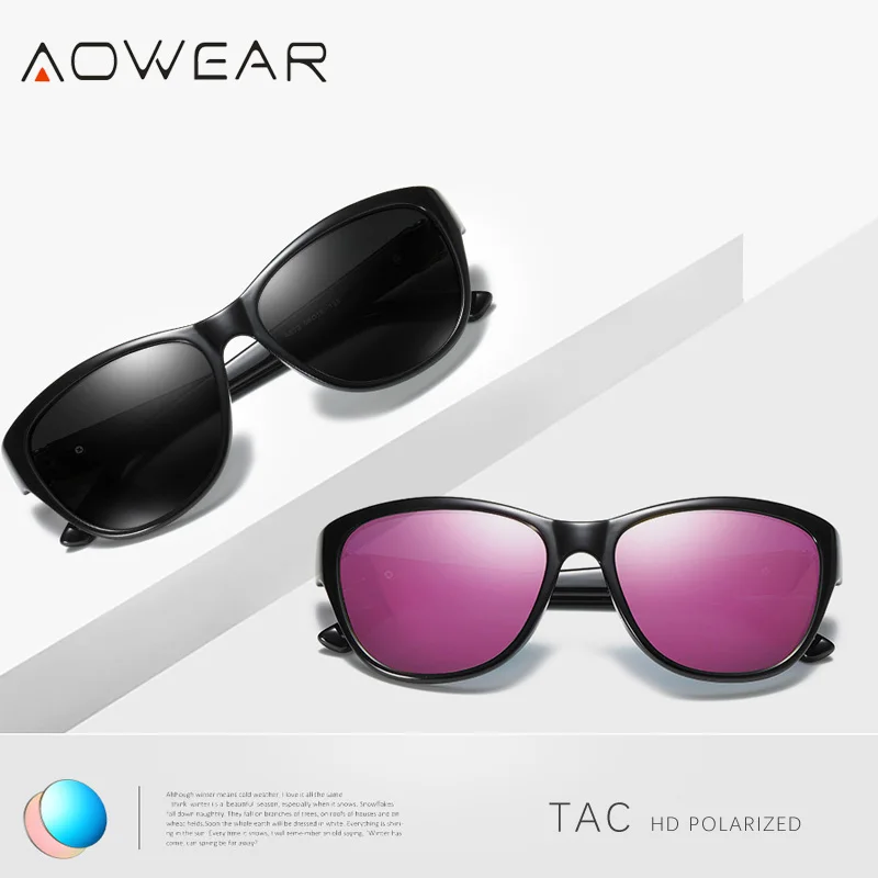 Женские винтажные солнцезащитные очки AOWEAR поляризационные в стиле ретро