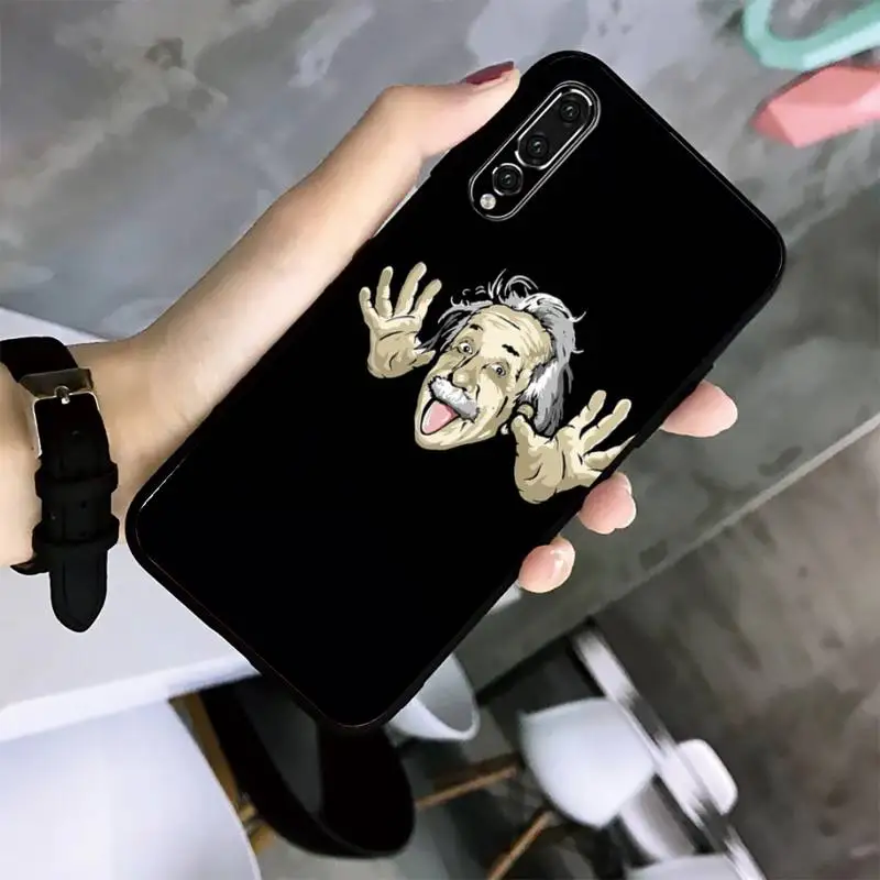 

Einstein E=MC Phone Case For Huawei G7 G8 P7 P8 P9 P10 P20 P30 Lite Mini Pro P Smart Plus Black Soft TPU Cove Fundas