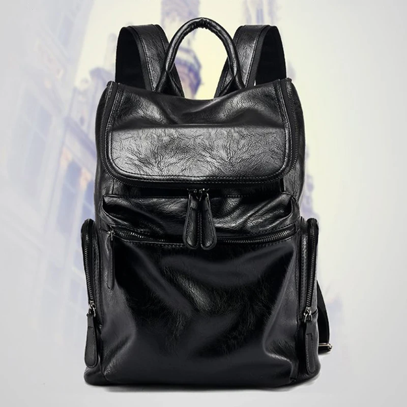 Модный рюкзак из искусственной кожи мужской водонепроницаемый для ноутбука