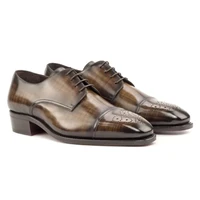 derby brogue dress party formal office men shoes original business designer bridegroom genuine leather shoes