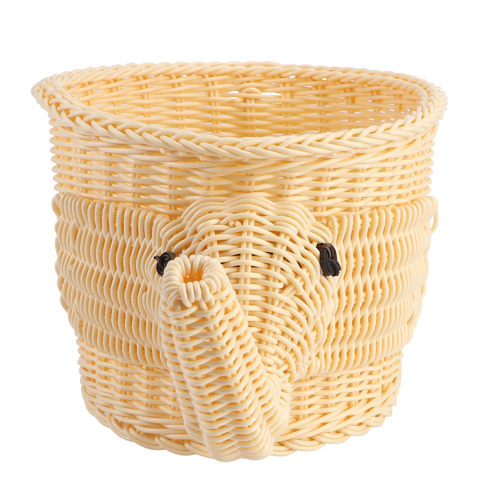 

1Pc Rattan Weaving Fruit Basket Creative Elephant Holder Home Storage Basket