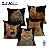 cute fat orange cat pattern cushion cover 45x45cm animal printed home chair seat decorative pillowcase indoor throw pillow cover