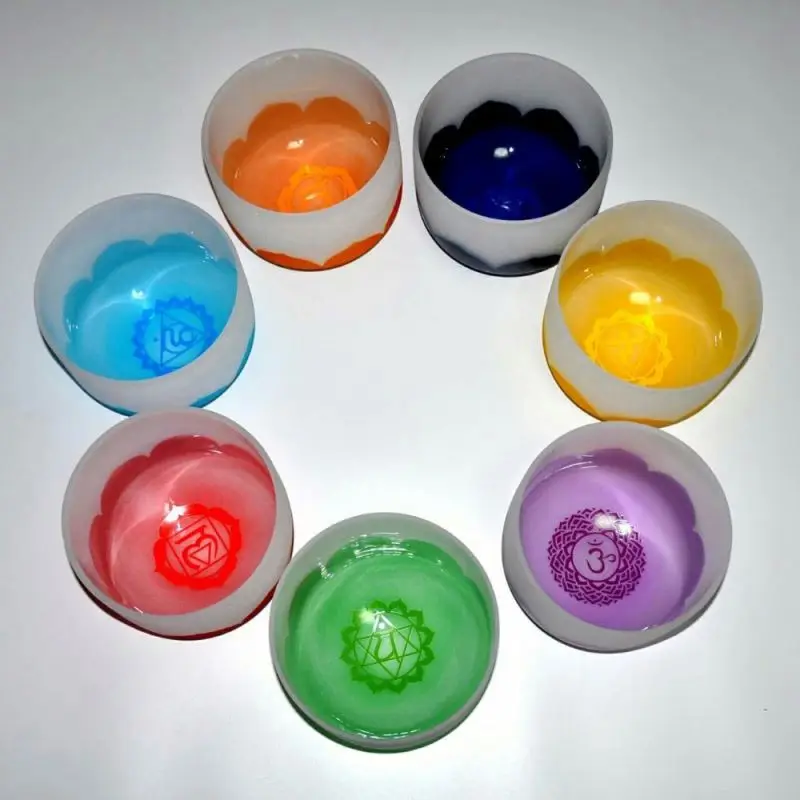 

KVKA Lotus flower chakra singing bowls set musical instruments Quartz Crystal Singing Bowl 7-14 inch