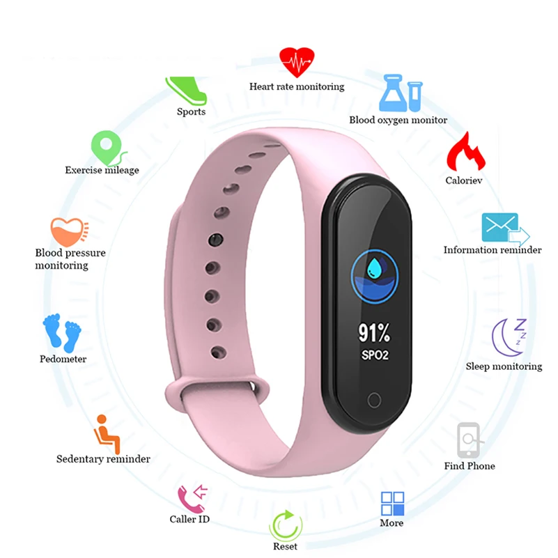 

M4 Smart Band Wristband Pedometer Watch Band Bracelet Blood Pressure Heart Rate Fitness Tracker Wrist Kids Watches Hodinky