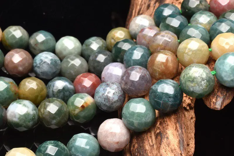

Indian Agate 6mm-10mm 64 Side Cut 1strands/set (about 38cm)