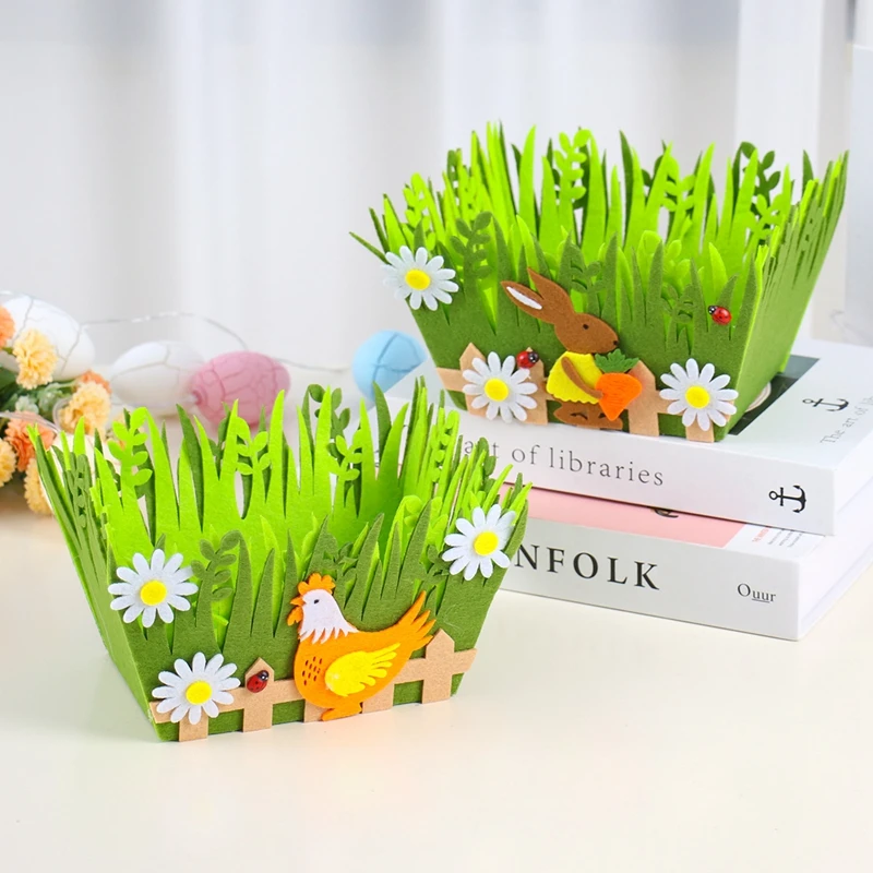 

Пасхальная Нетканая тканевая корзина для детей, цвет женский, весеннее насекомое, Бабочка, Парти, кролик, пасхальный декор для вечерние, сча...