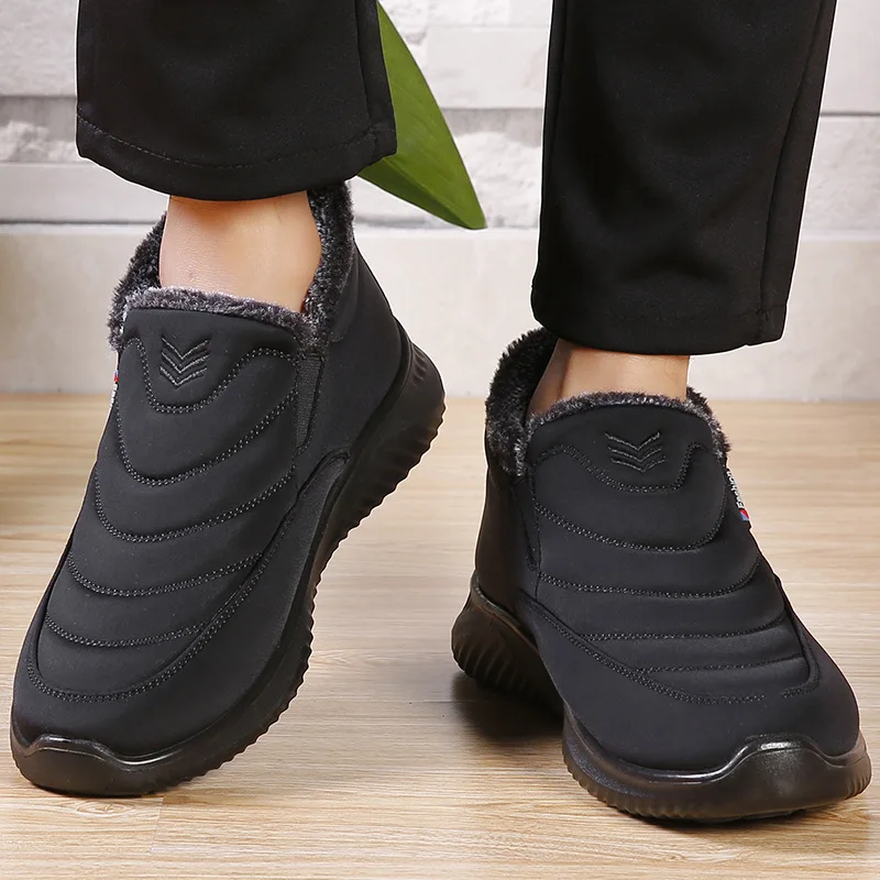 

Men Winter Boots Cotton Snow Boots Male Warm Plush Anti-Slip Bottom Shoes Comfortable Male High Top Men Ankle Boots Zapatos Homb