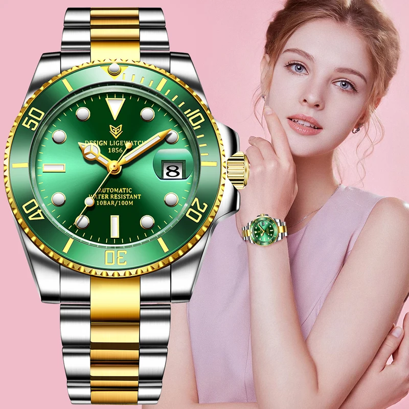 

LIGE Women Watches Mechanical Watch Luxury Bracelet Wrist Wristwatch Elegant Ladies Automatic Date Clock Watch Relogio Feminino