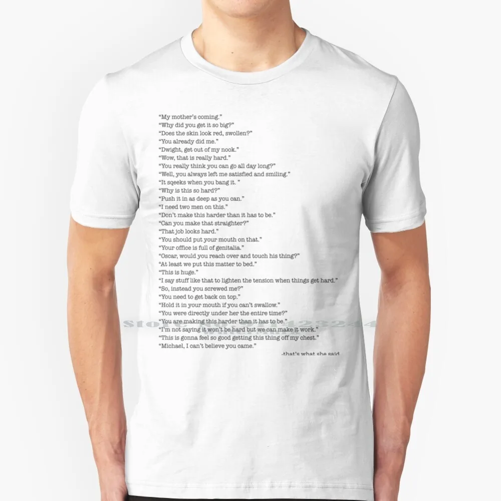 

Every That's What She Said From The Office T Shirt Cotton 6XL Every Single Thats What She Said The Office Tv Show Fan Comedy