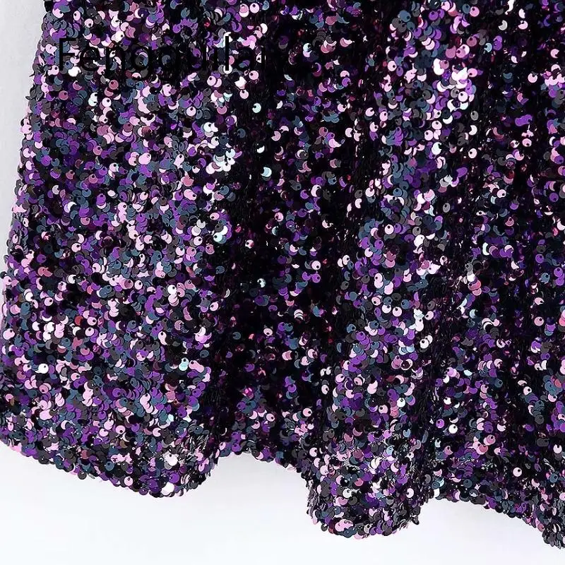 

2020 Women Elegant Stand Collar Sequins Vestidos Casual Straight Mini Dress Female Chic Short Sleeve Brand Party Dresses