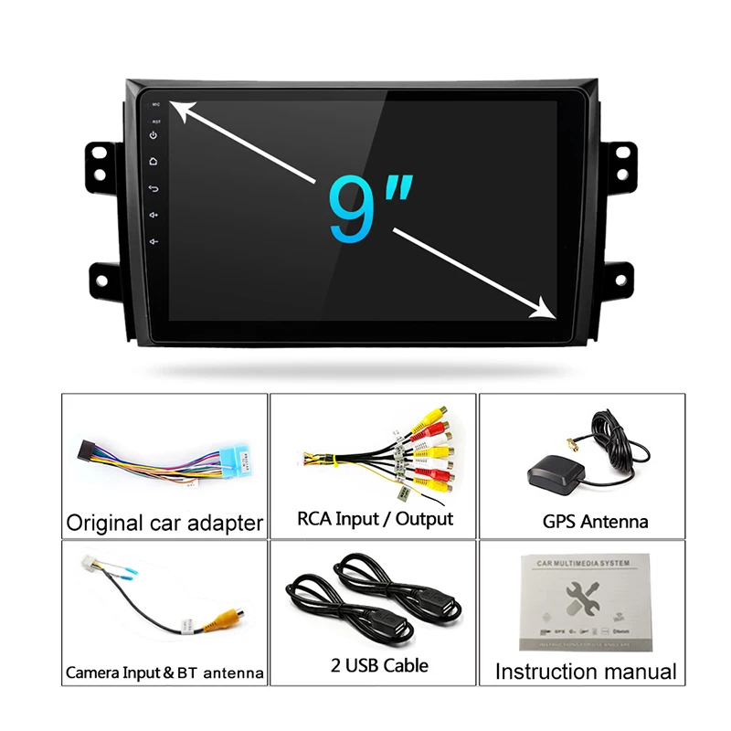 Автомагнитола 2 din Android 9 1 мультимедийный видеоплеер для Suzuki SX4 2006 2007 2008 -2011 2012