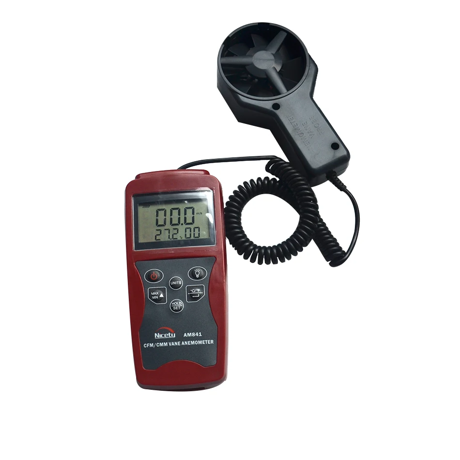 

AM841 Nicety Anemometer Wind Speed Meter And Air Temperature Portable Digital Measurement Speed with CMM / CFM