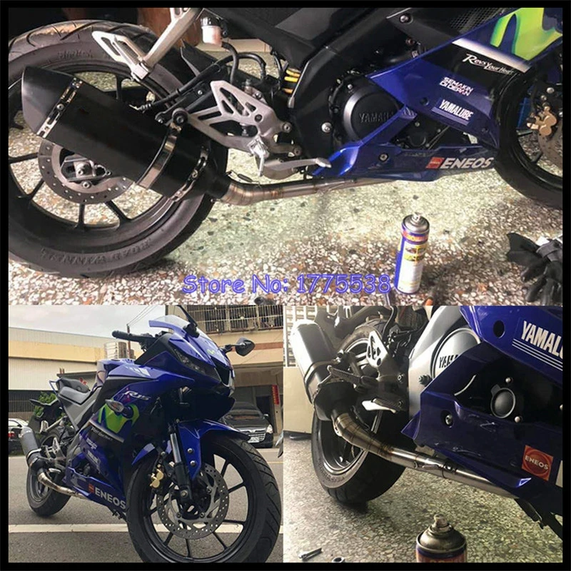 

Motorcycle YZF-R15 V3 17-19 Exhaust System Front Pipe with Collector Header Tube Muffler Exhaust Escape Demper Leakage DB Killer