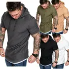 Мужские стильные футболки с коротким рукавом, Повседневная Толстовка с капюшоном, летняя рубашка, Топ