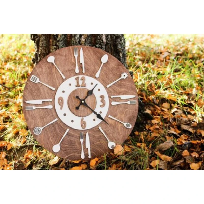 Столовые приборы настенные часы современный дизайн ложка Вилка кухня Винтаж