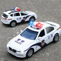 kids simulation police car 3 types lightning 132 diecast metal alloy children toy car open door lighting for gift