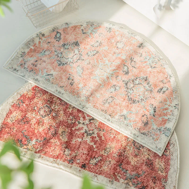 

Half Round Door Mats for Outdoor Indoor Semicircle Soft Bedroom Carpet Ant-Slip Floor Mats Bathroom Rug Vintage Entrance Doormat