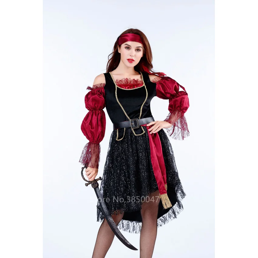 Костюм пирата на Хэллоуин для косплея кровавая женщина призрак вампира невесты