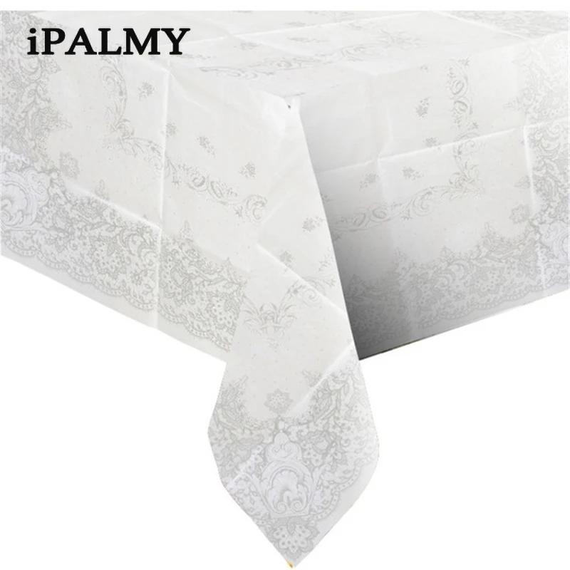 

Ipalmy 10 шт. Фольга Золотая, серебряная скатерть с цветком 140*140 см время чая одноразовые скатерти детский душ праздничные Свадебные украшения