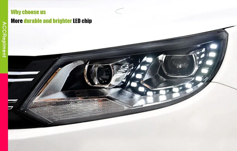 Авто PRO 2013-15 для vw tiguan фары для автомобиля Стайлинг Q5 bi xenon объектив СВЕТОДИОДНЫЙ DRL14 высокая яркость светодиодный Ксенон H7 светодиодный для парковки