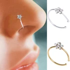 Сливовые C-образные кольца для женщин и девушек, простой элегантный стиль, кольцо для носа, толстое серебряное позолоченное модное ювелирное изделие, аксессуар