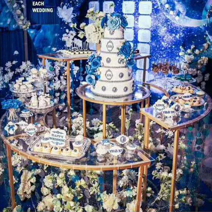 5 шт./лот десертный стол золотая или белая металлическая подставка для торта