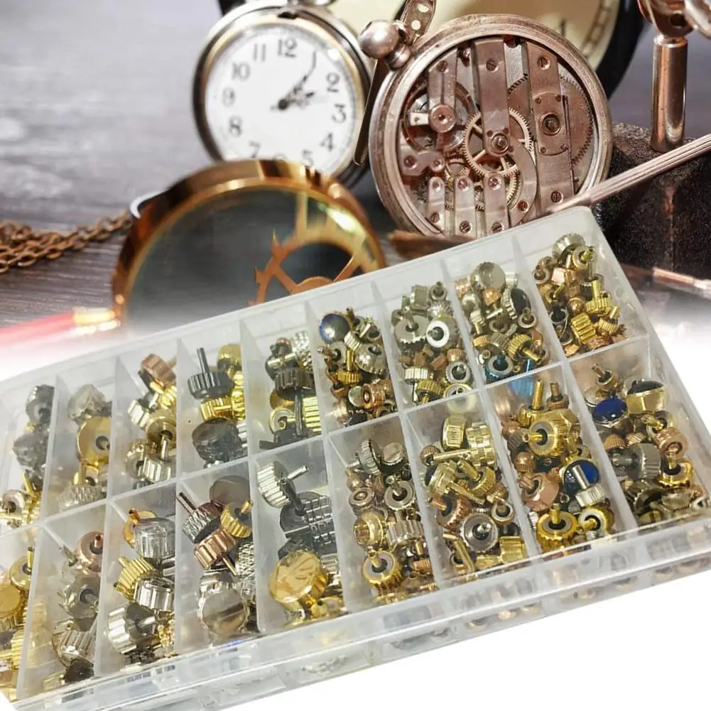 

Copper Watch Head Handle Stem Crown Maintenance Multi-specification Accessories Precision Handle Head Copper Boxed Waterpro O4K5