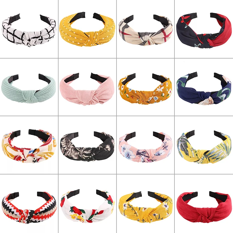 

67 Style Women Wide Top Knotted Hairbands Solid Color Cloth Simple Headbands Girls Hair bands Hair Hoop Fashion Hair Accessories
