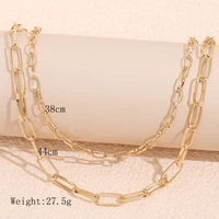 fashione chain necklaces for women multi layered vintage ladies jewelry accessories