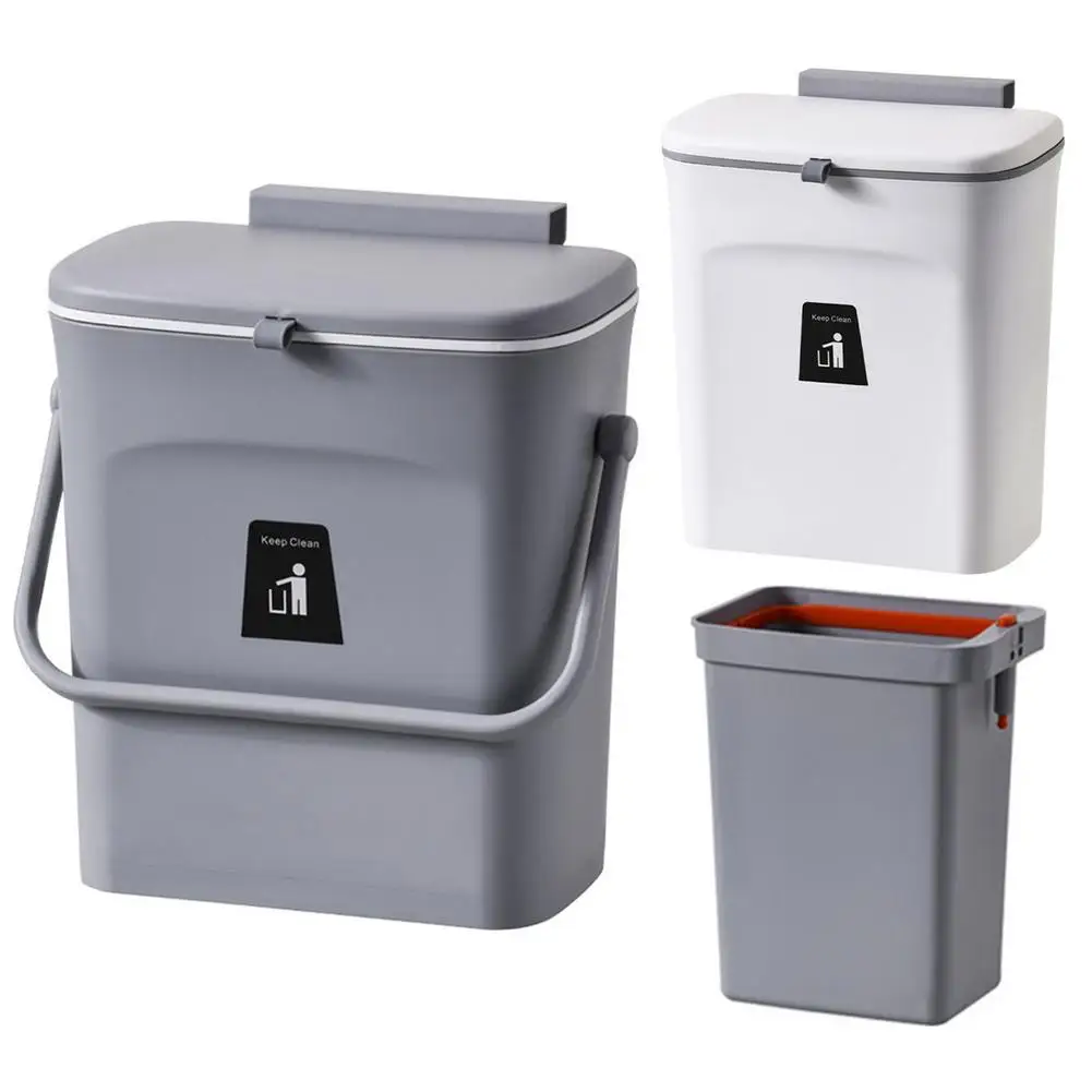 

Мусорный бак с крышкой, настенный, кухонная корзина для мусора, для кухни, ванной, туалета