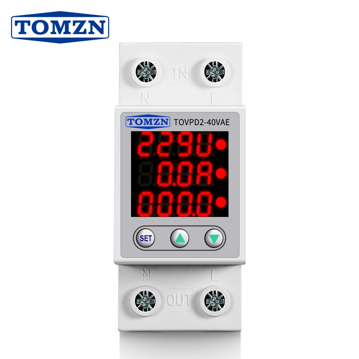 3IN1 Дисплей 40A 230V din рейку Регулируемая Накладные наушники пониженного напряжения