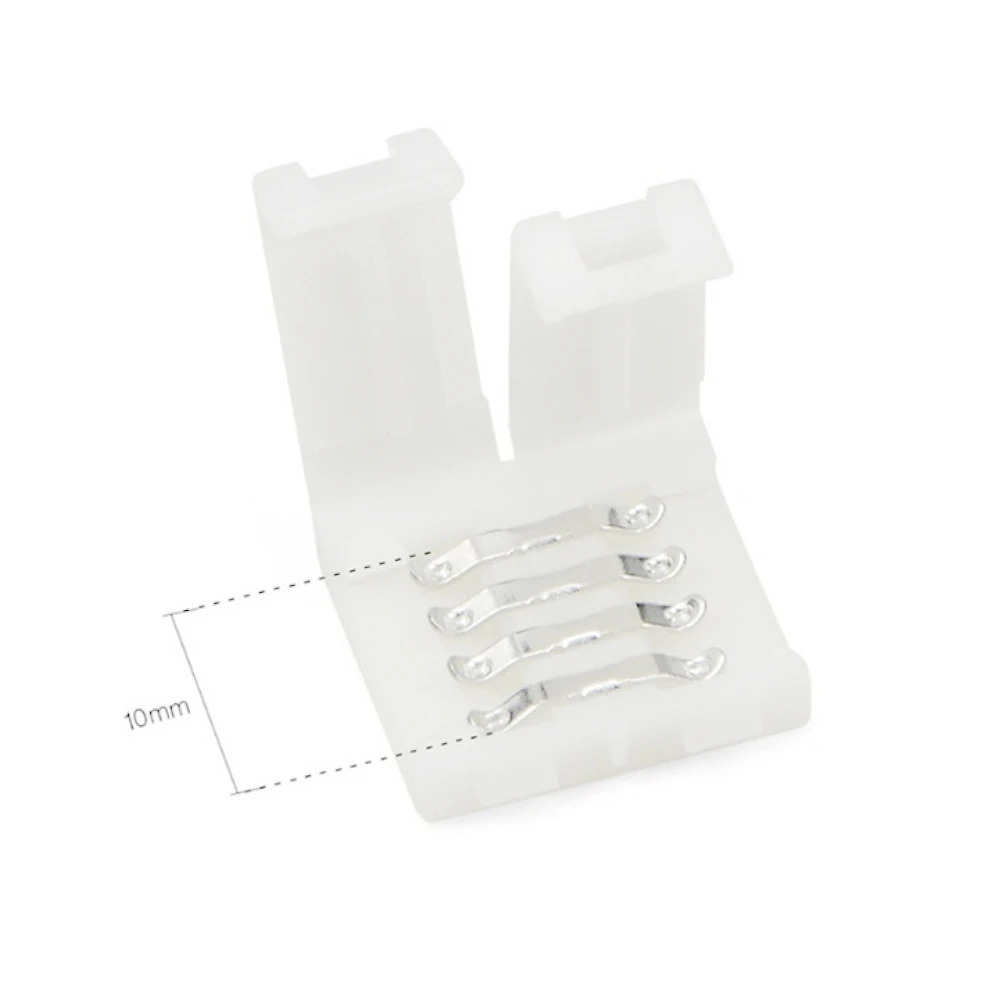 20 шт. L-образных ортогональных 4-контактных коннекторов для светодиодных лент RGB 5050 шириной 10 мм под углом 90 градусов без пайки. Горячая распродажа.