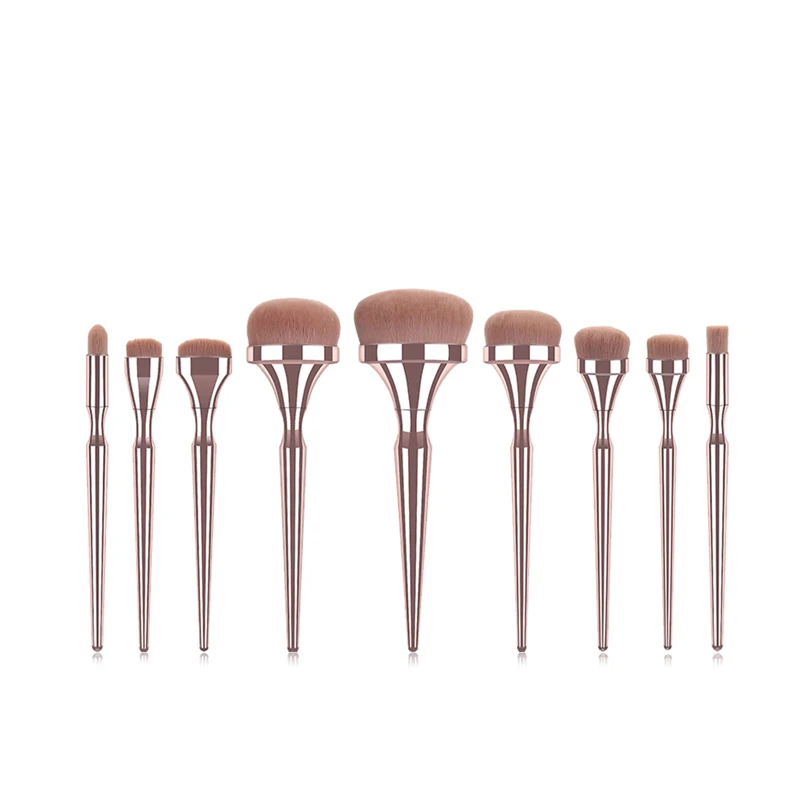 

GUJHUI Makeup Brushes set New 9 Pcs Foundation Cosmetic Make up brush Set Rose gold Nylon contour pincel maquiagem