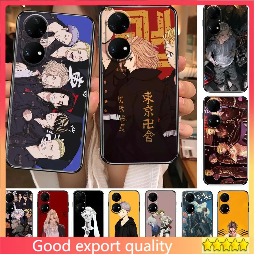 top anime Tokyo Revengers Phone Case For Huawei p50 P40 p30 P20 10 9 8 Lite E Pro Plus Black Etui Coque Painting Hoesjes comic f