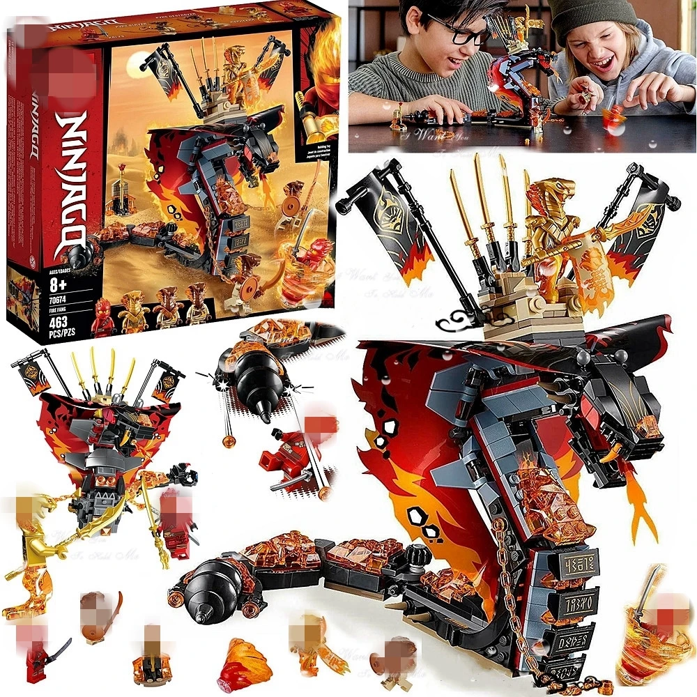 Конструктор Lepins Fire Fang Spinjitzu модель ниндзя развивающие игрушки для детей 2019 |