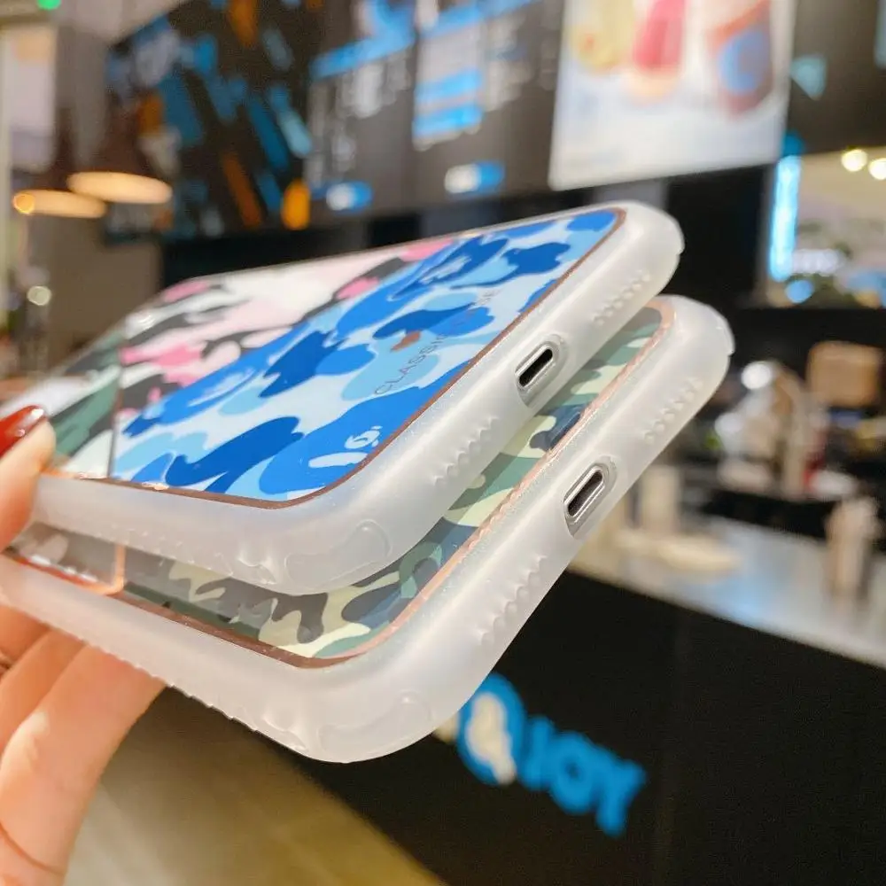 

100Pcs Splicing Leopard Print Phone Case For iPhone 12 Mini 11 Pro Max XR XS Max 6 7 8 SE2 Plus X Soft Bumper Camouflage Cover