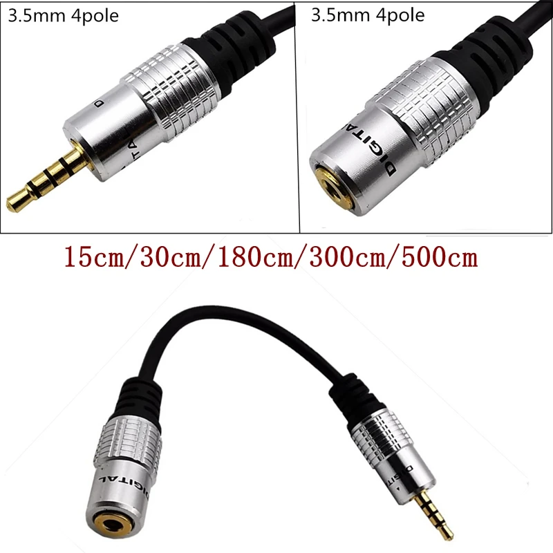 

5 м 3 м 1,8 м 0,3 м 0,15 м 15 см микрофон 4 полюса 3,5 мм штекер на 4 полюса Гнездо аудио конвертер адаптер короткий кабель