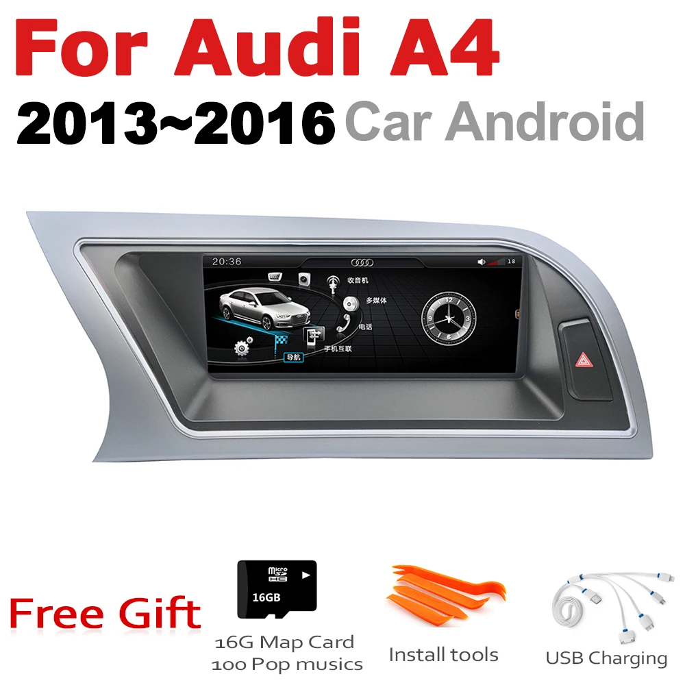 

Автомобильный мультимедийный плеер, Android 7,0, для Audi A4 8K 2013 ~ 2016 MMI WiFi GPS навигация карта стерео Bluetooth 1080p IPS экран