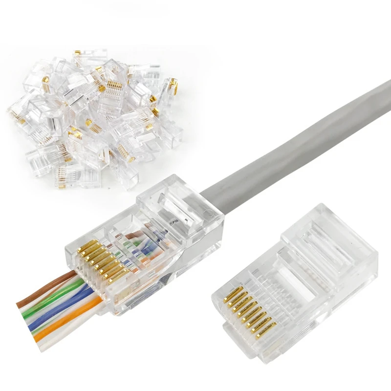 RJ45 обжимной инструмент проходной Cat5 Cat5E Cat6 для RJ45/RJ12 обычные и сквозные разъемы с