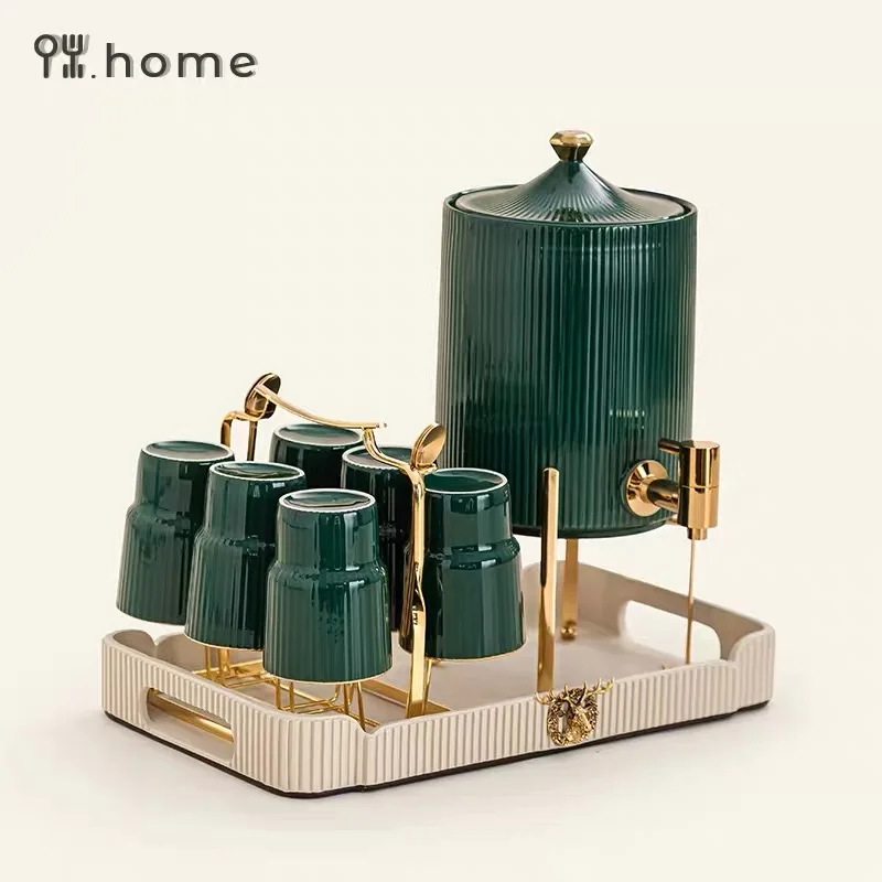 Отличный керамический кофейный чайный набор 3 2 л фарфоровый бочонок с краном