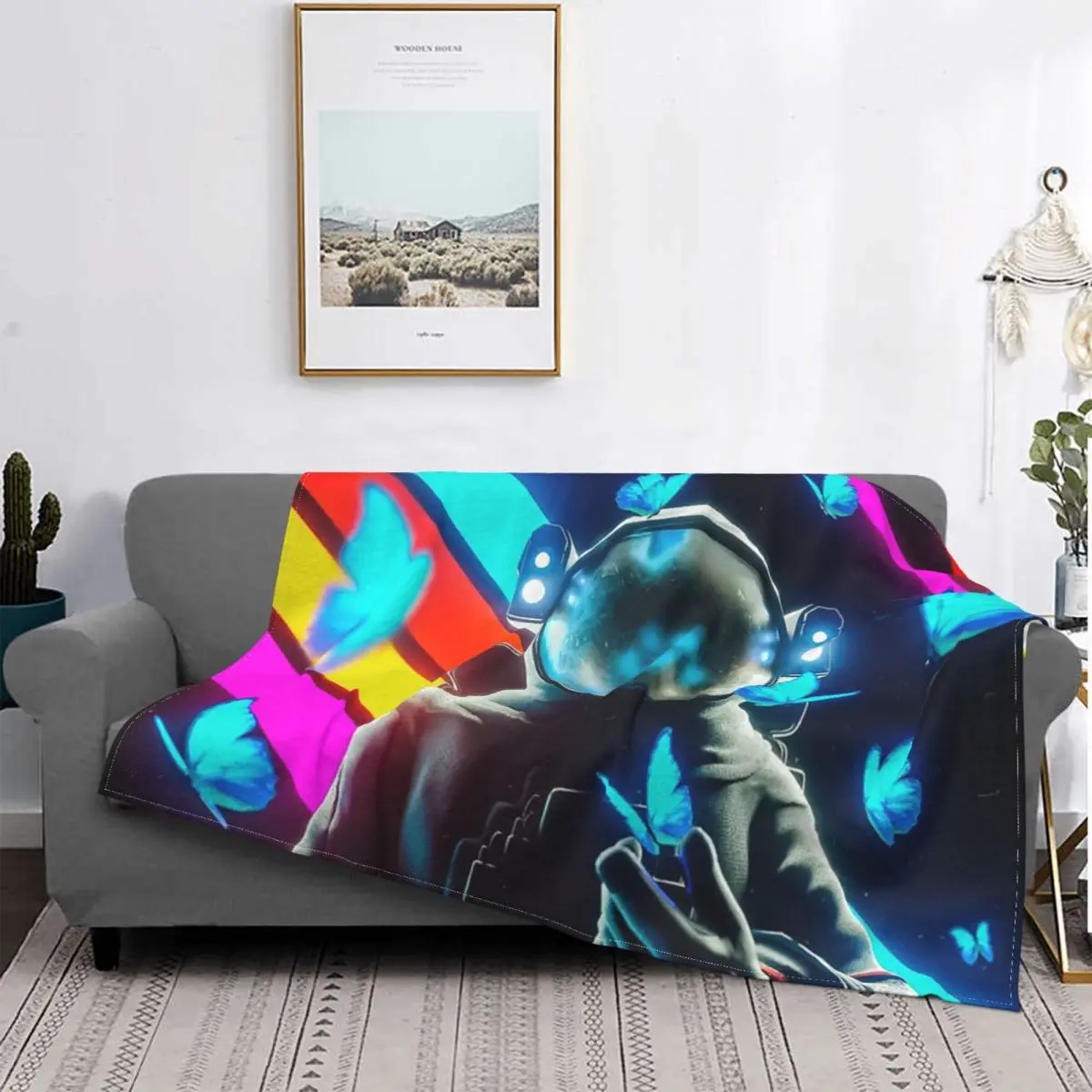 

Manta de mariposas azсетки, colcha para cama, muselina a cuadros, manta double de felpa de Anime, cuadros y fundas