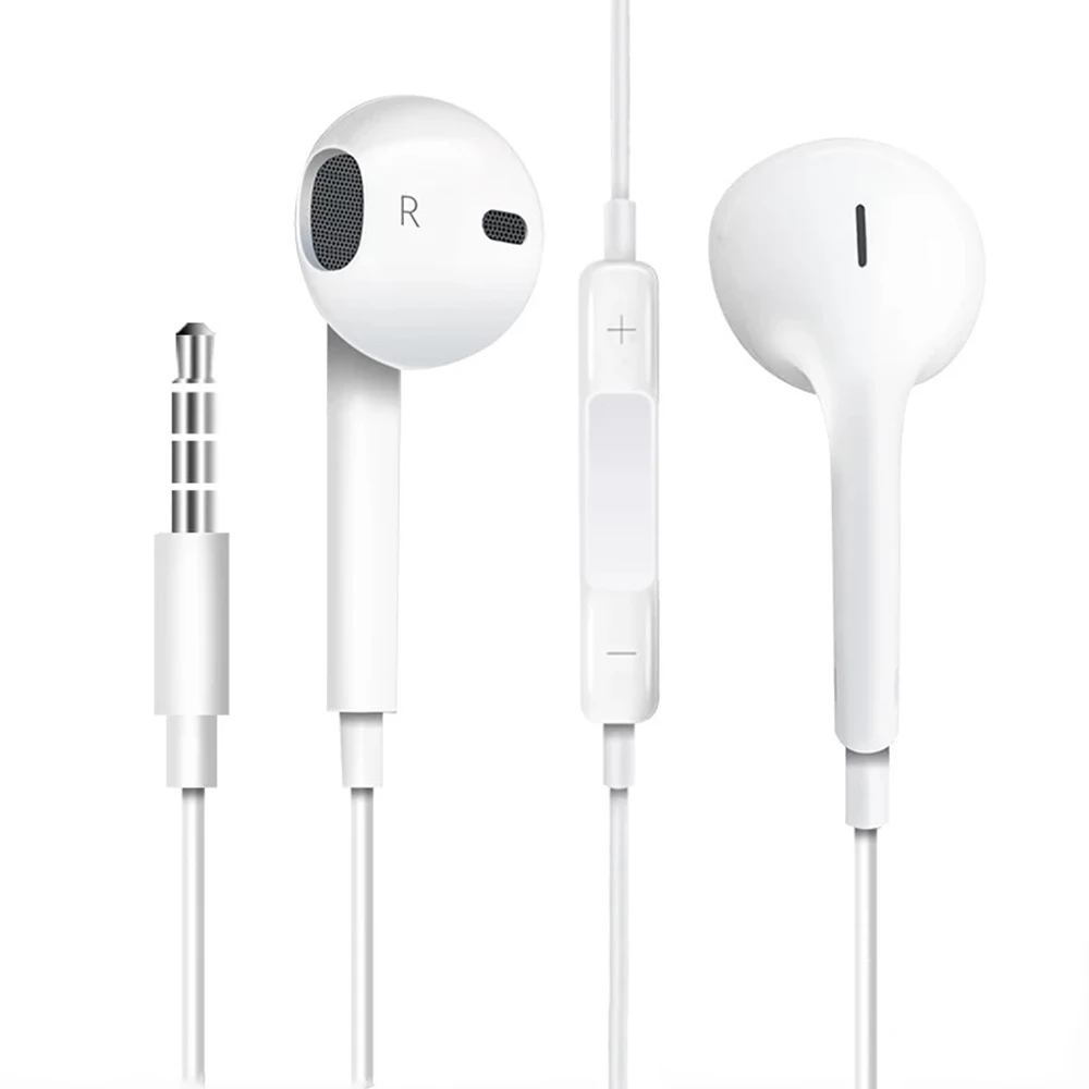 White earphones Оригинальные наушники с микрофоном, наушники-вкладыши, 3 супер баса, гарнитура для mi Apple, samsung, Red mi Xiao mi, huawei, Iphone - Цвет: White earphones