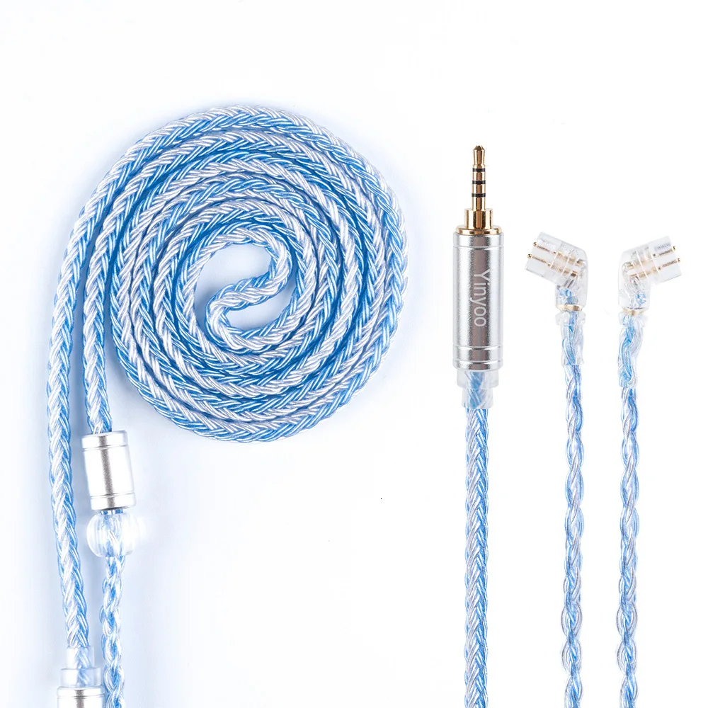 AK Yinyoo 16 Core Silver Plated Cable 2.5/3.5/4.4mm Balanced Earphone Upgrade Cable With MMCX/2Pin for ZS10 PRO AS16 ZSX C12