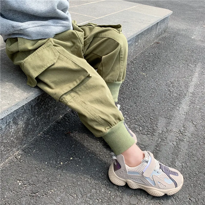 

Fashion Street Style Children Kids Cargo Pants Autumn Loose Infant Baby Harem Pants Drawstring Boys Girls Trousers 24M-8T