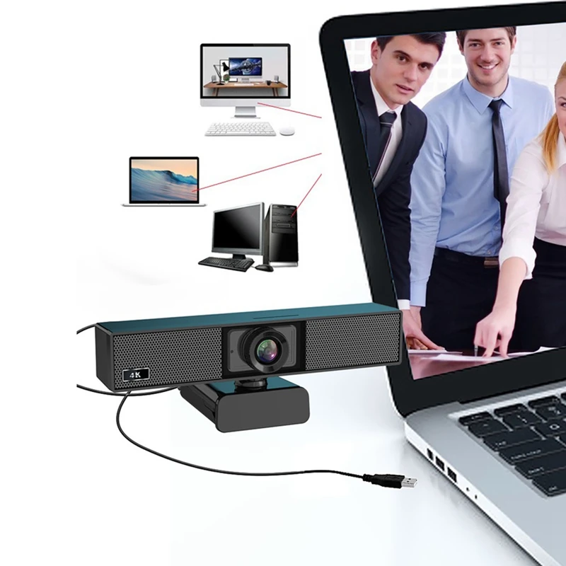 

4K HD Webcam with Microphone Super Wide Angle Field View Computer USB Camera for Widescreen Video Calling and Recording
