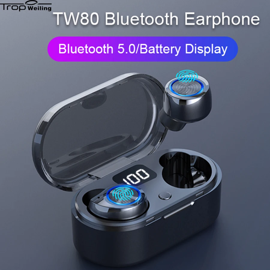 Наушники Tropweiling Tws Fingertouch со светодиодным дисплеем Bluetooth наушники Hi Fi вкладыши