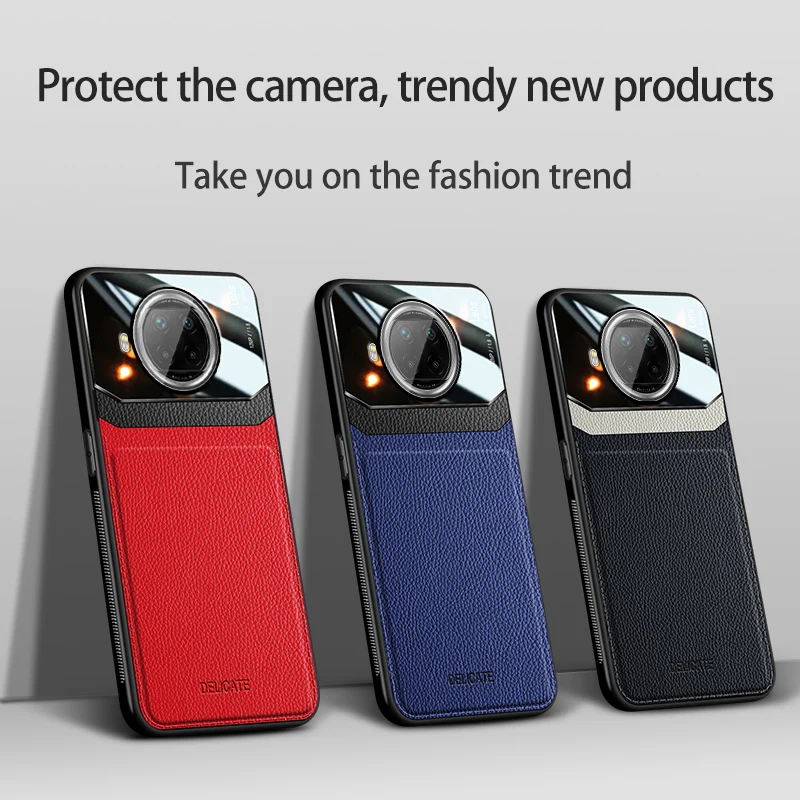 

Xiaomi Mi 10T Lite Luxury Silicone Frame Glass Hard Leather Back Cover For Xiaomi 10T Pro Lite Case For Mi10T Lite Phone Coque