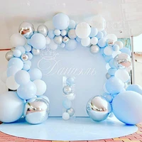 141 pcs diy balloon arch garland kit blue silver white balloons for bridal baby shower wedding birthday graduation party
